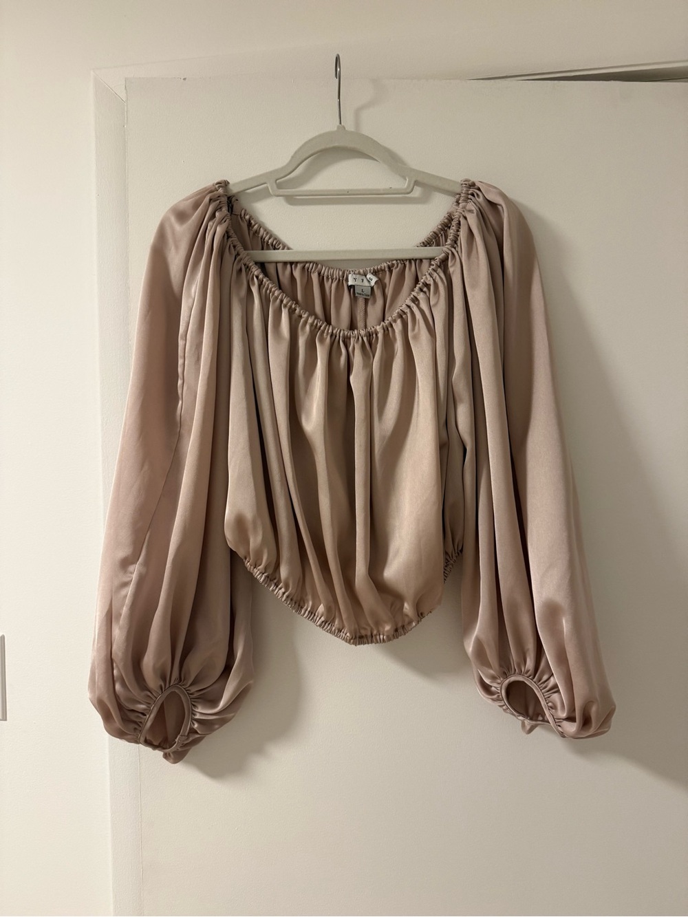 HYFVE Blouson Peasant Top in Blush Pink